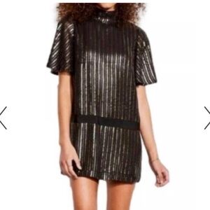 NWT Ali & Jay sequins mock neck mini dress Large